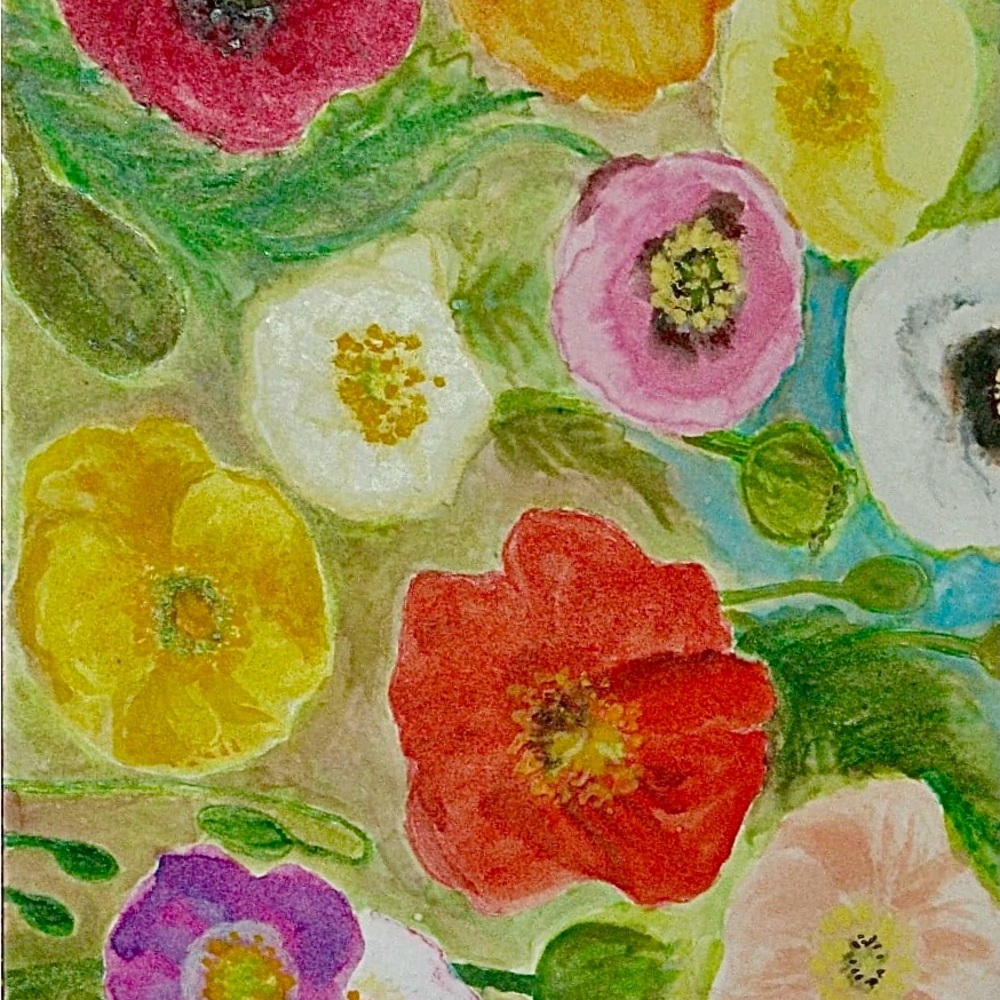 Set of 2 Spring Floral Art Print with Vibrant Colors